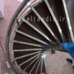 پله استیل کفی چوبی