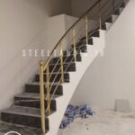 نرده طلایی 3 خط راه پله