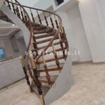 نرده چوبی و استیل خم