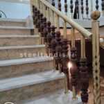 نرده چوبی و استیل