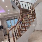 نرده چوبی و استیل