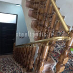 نرده استیل و چوب