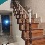 نرده چوبی استیل در ستارخان