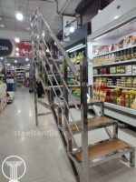پلکان 6 پله ای استیل فروشگاهی