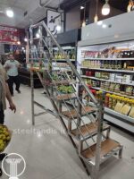 پلکان 6 پله ای استیل فروشگاهی
