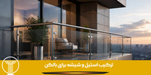 ترکیب استیل و شیشه برای بالکن