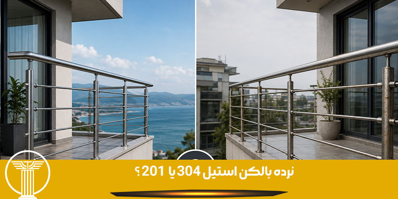 نرده بالکن استیل 304 یا  201 ؟